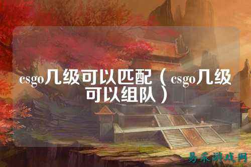 csgo几级可以匹配(csgo几级可以组队)