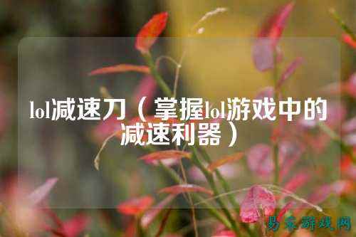lol减速刀（掌握lol游戏中的减速利器）