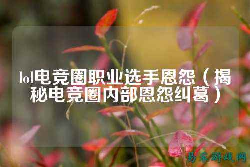 lol电竞圈职业选手恩怨(揭秘电竞圈内部恩怨纠葛)