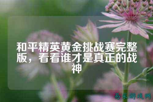 和平精英黄金挑战赛完整版，看看谁才是真正的战神
