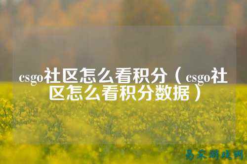 csgo社区怎么看积分（csgo社区怎么看积分数据）