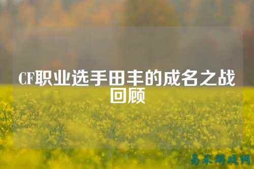 CF职业选手田丰的成名之战回顾