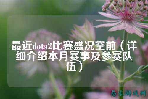 最近dota2比赛盛况空前（详细介绍本月赛事及参赛队伍）