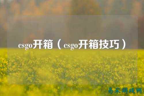 csgo开箱(csgo开箱技巧)