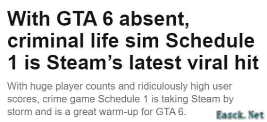 Steam新王？这款犯罪模拟游戏正成为GTA6最佳替代品