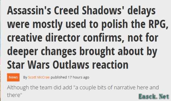 《AC影》延期过程新增内容曝光！男女主情感戏份