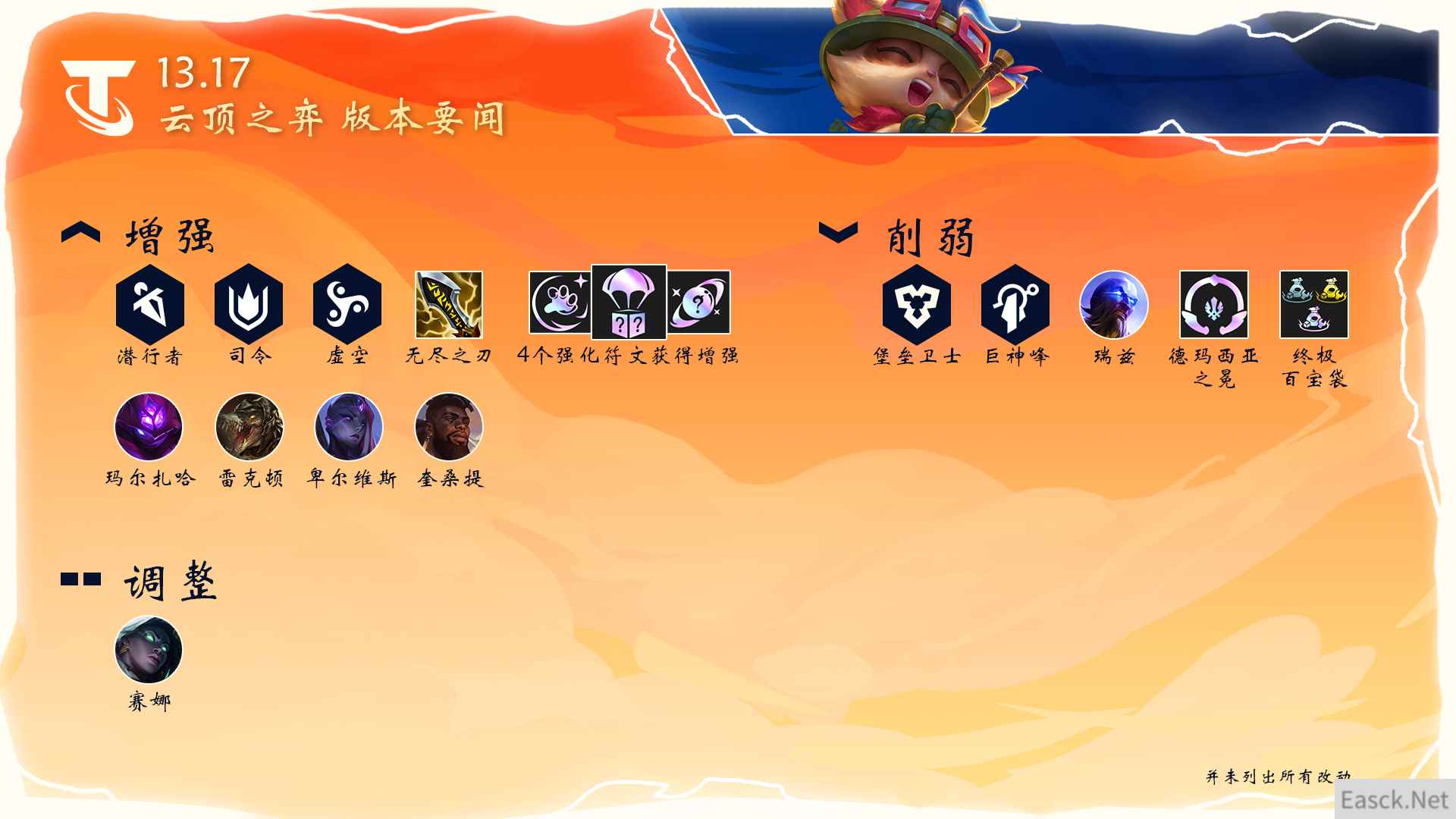 云顶之弈13.17系统改动介绍