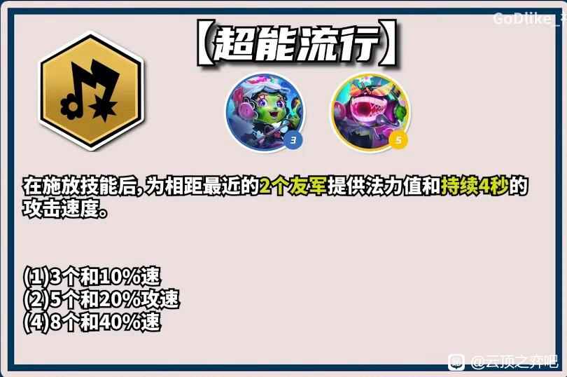 云顶之弈S10超能流行羁绊效果一览