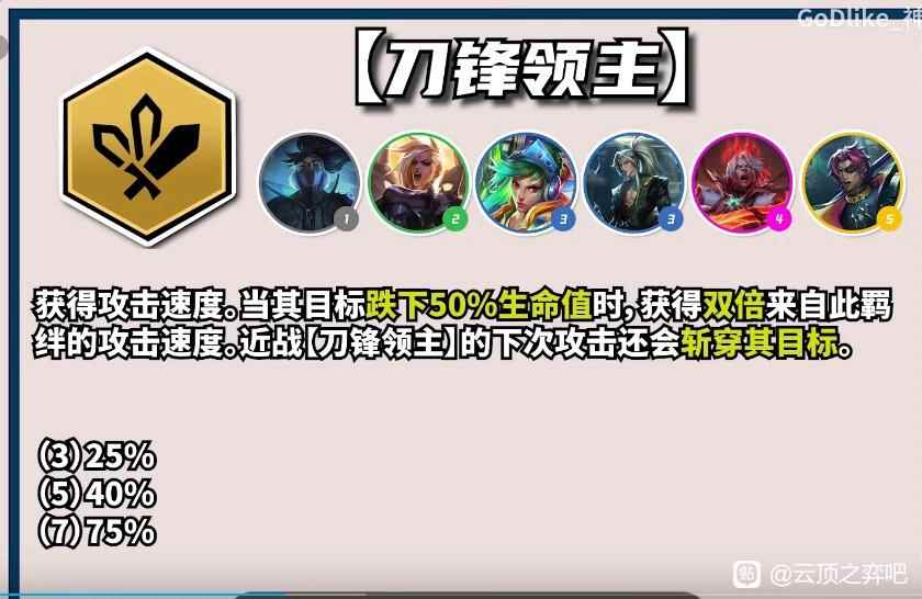 云顶之弈S10刀锋领主羁绊效果一览
