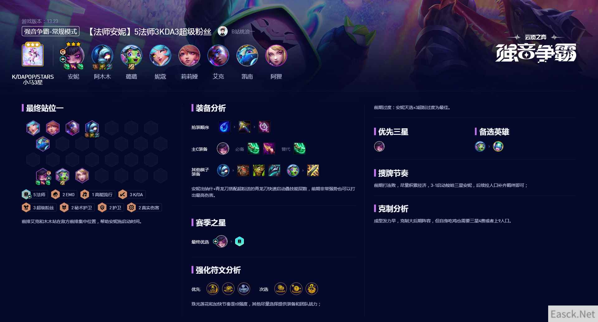 云顶之弈5法师3KDA3超级粉丝阵容攻略