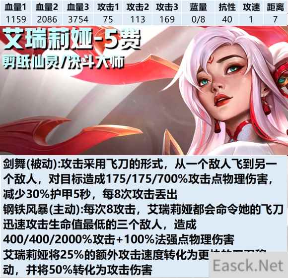云顶之弈S11艾瑞莉娅技能介绍