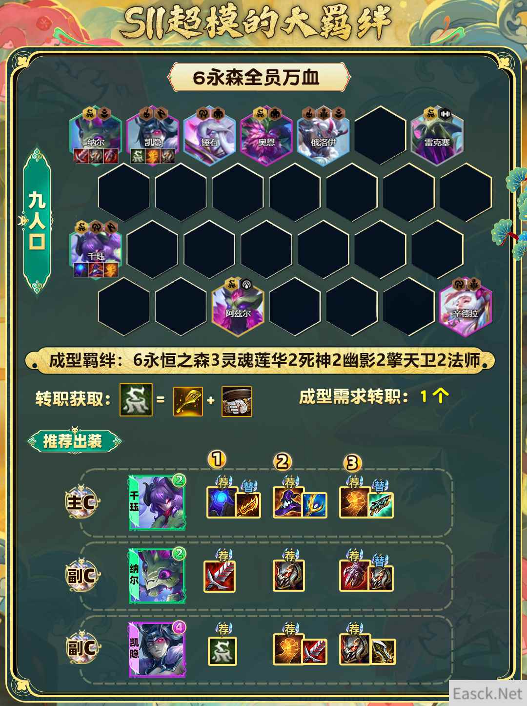 云顶之弈s11永森全员万血阵容推荐