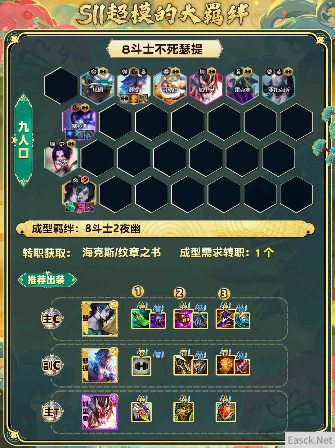 云顶之弈s11斗士不死瑟提阵容推荐