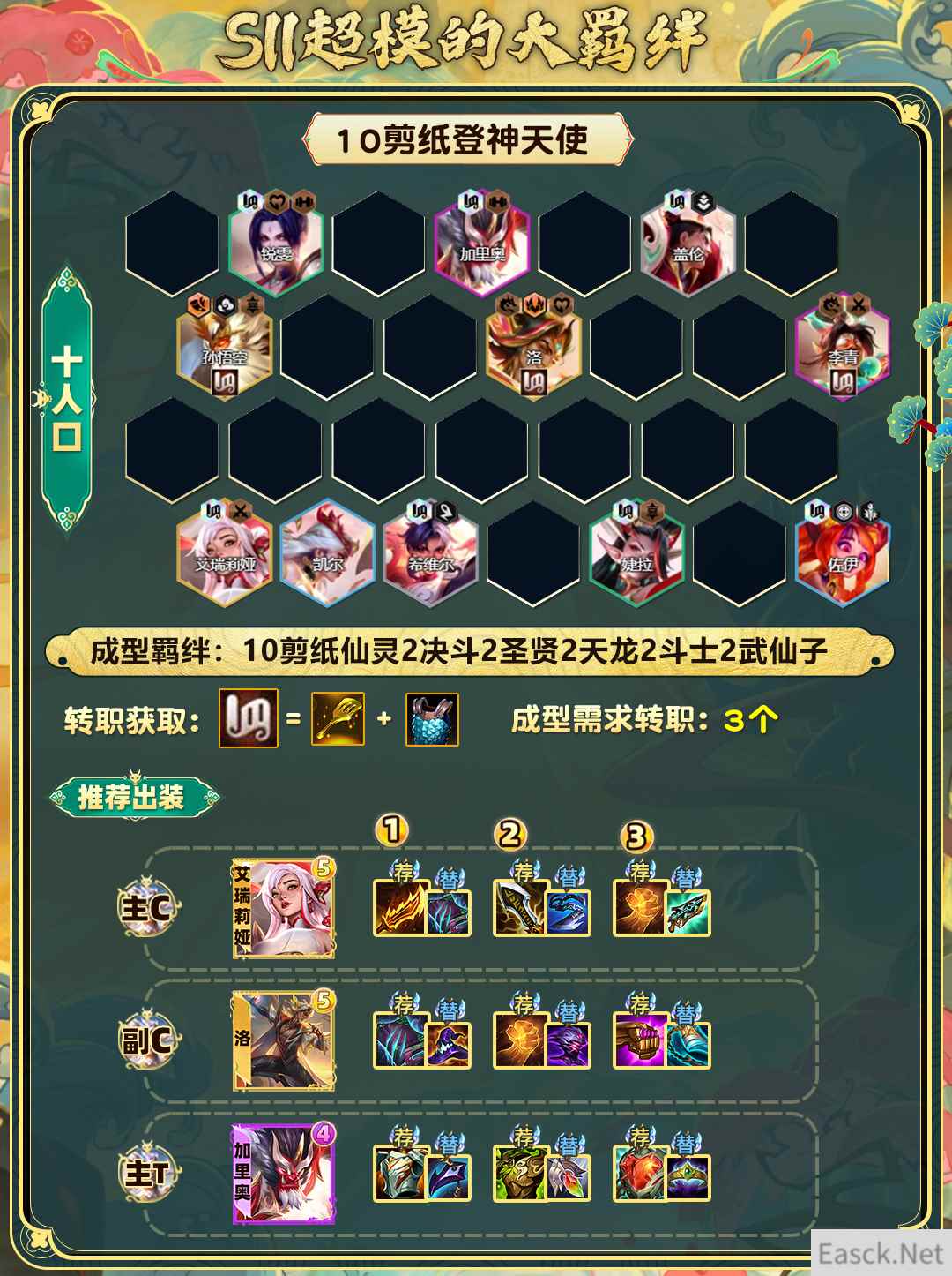 云顶之弈s11十剪纸登神天使阵容推荐