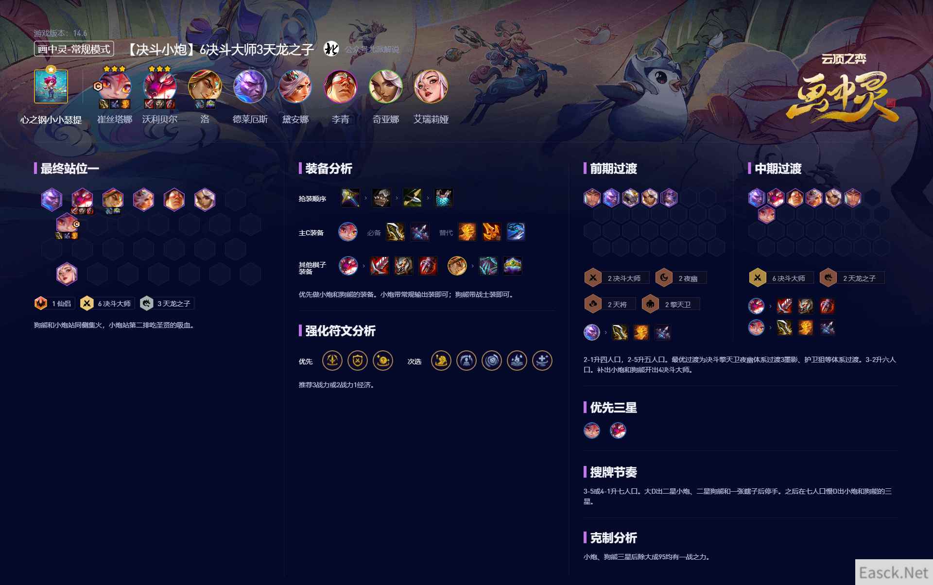 云顶之弈S116决斗大师3天龙之子阵容攻略