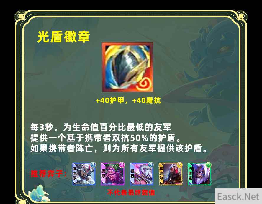 云顶之弈s11光盾徽章给谁用