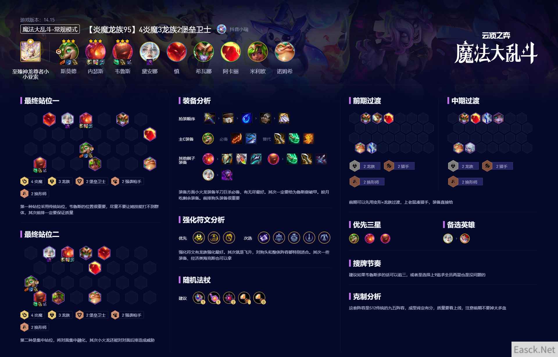 云顶之弈S12炎魔龙族95阵容攻略