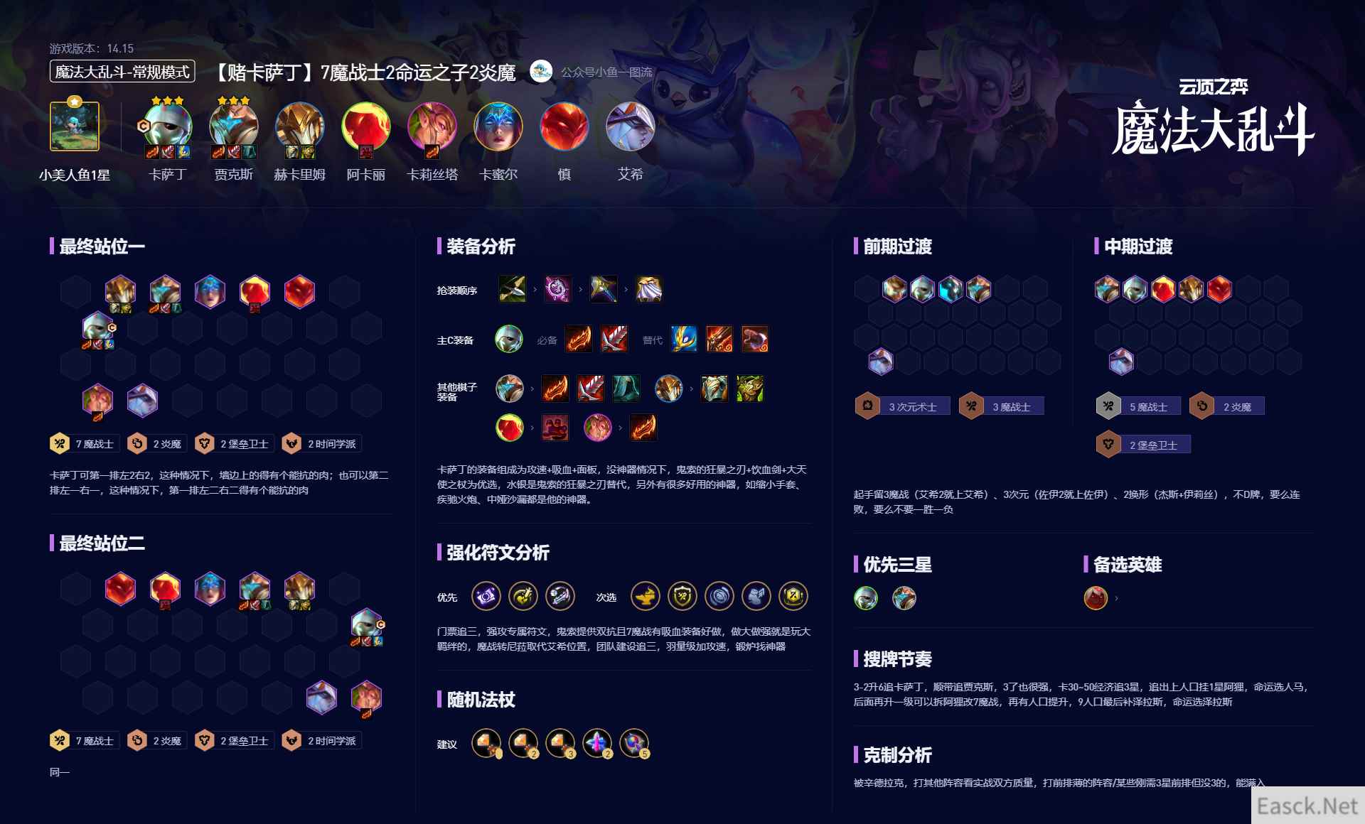 云顶之弈S12赌卡萨丁阵容攻略