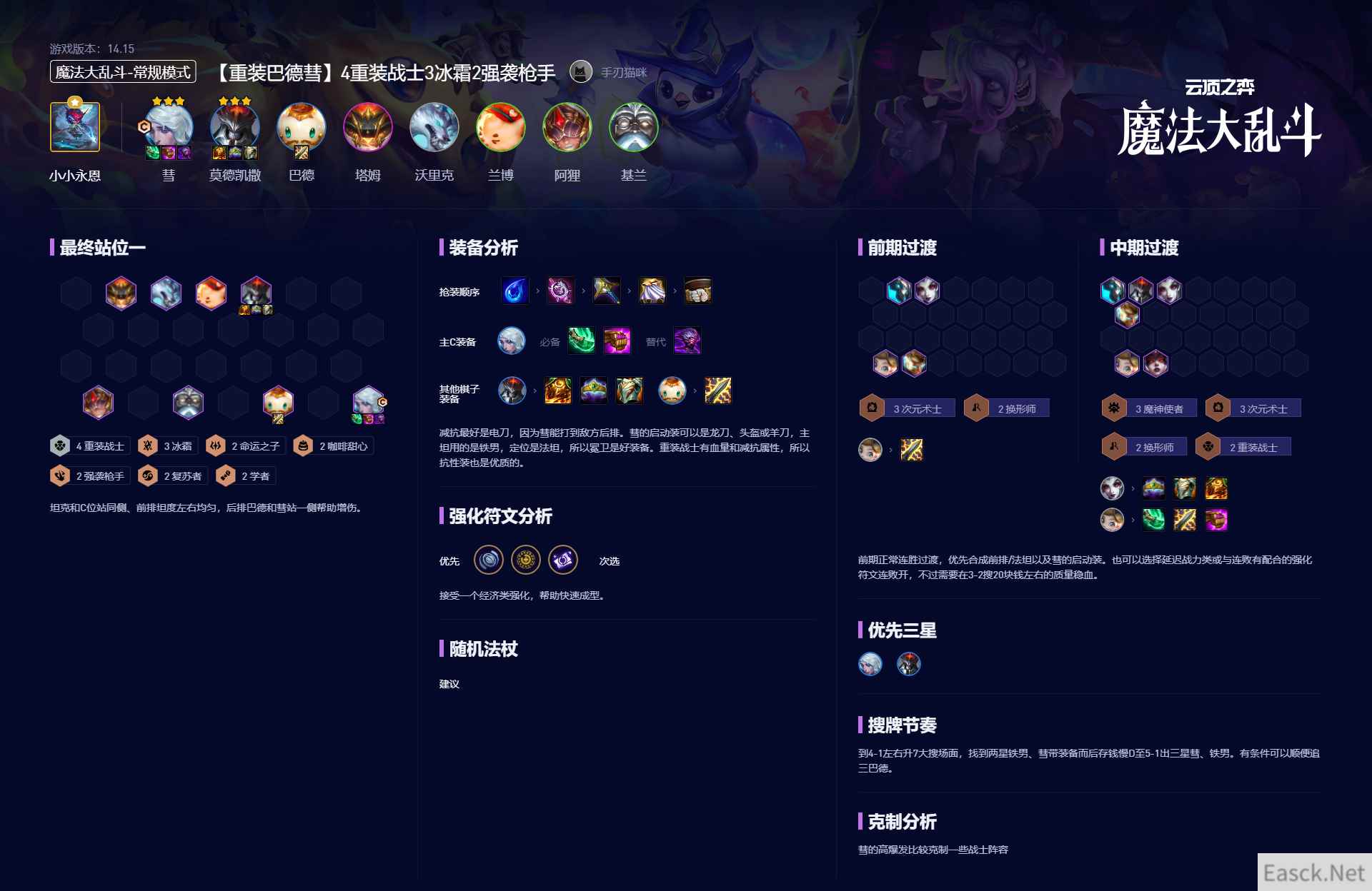 云顶之弈S12重装巴德彗阵容攻略