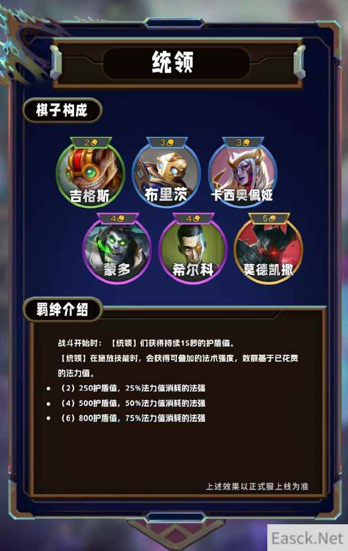 云顶之弈S13统领羁绊效果一览