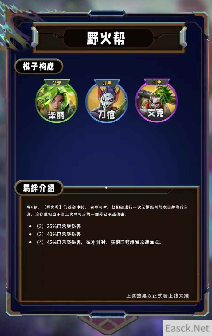 云顶之弈S13野火帮羁绊效果一览