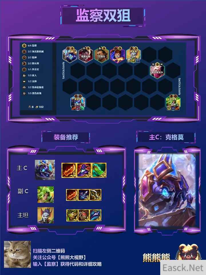 云顶之弈s13监察双狙阵容推荐