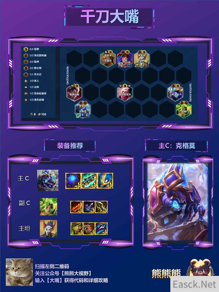 云顶之弈s13千刀大嘴阵容推荐