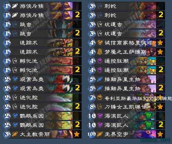 炉石传说翡翠梦境版本首周发现猎卡组代码