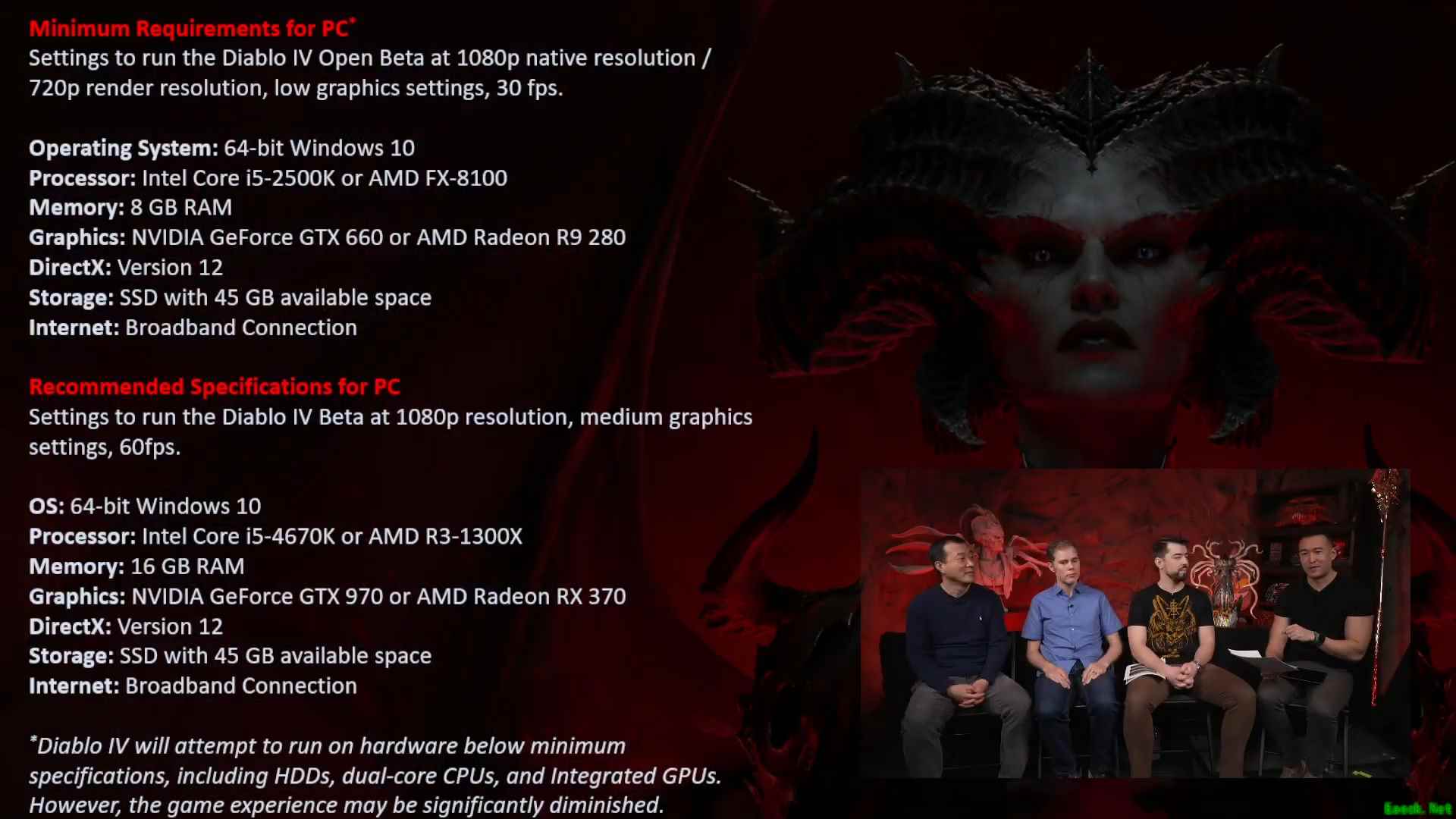 暗黑破坏神4最低需要什么配置
