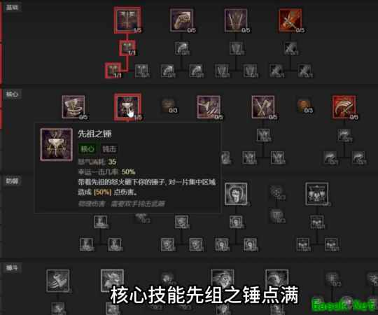 暗黑4野蛮人先祖之锤狂战流加点推荐