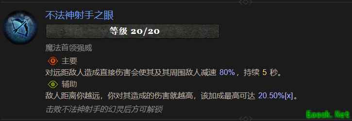 暗黑4不法神射手之眼属性效果一览