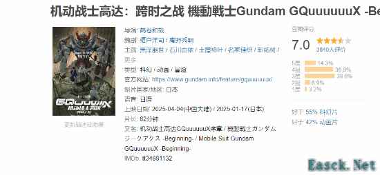 《机动战士高达：跨时之战》观众评价两极分化