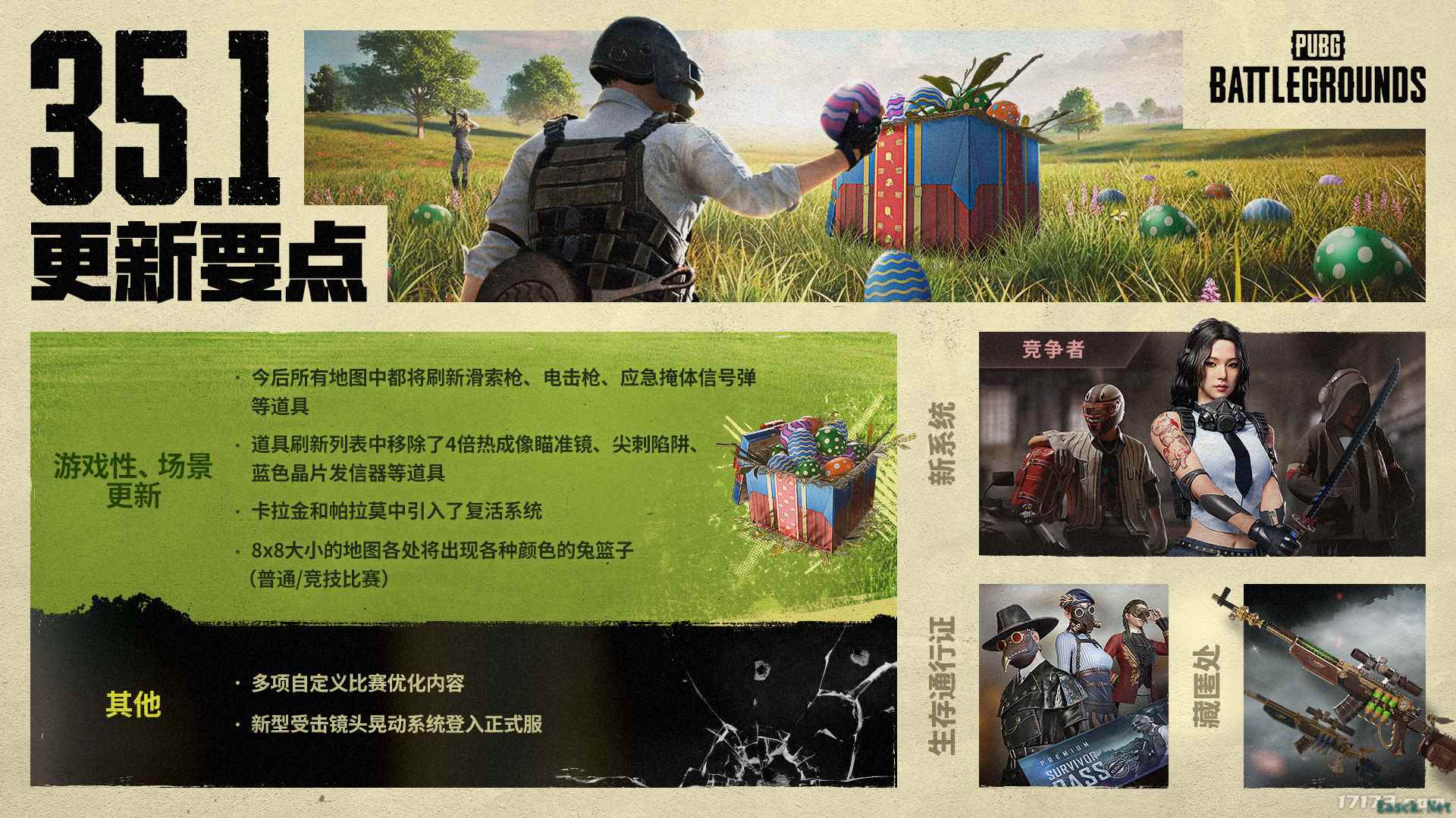 《PUBG》35.1版本更新，新系统“竞争者”上线