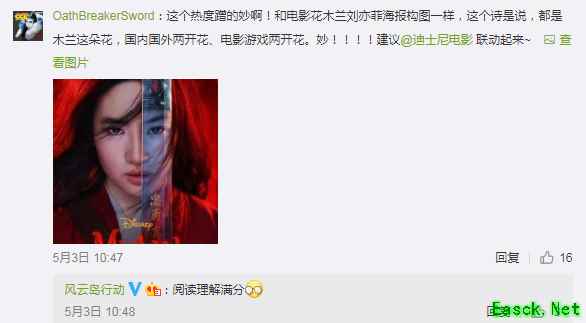 网易、迪士尼再度联手，《风云岛行动》X花木兰电影联动即将上线？