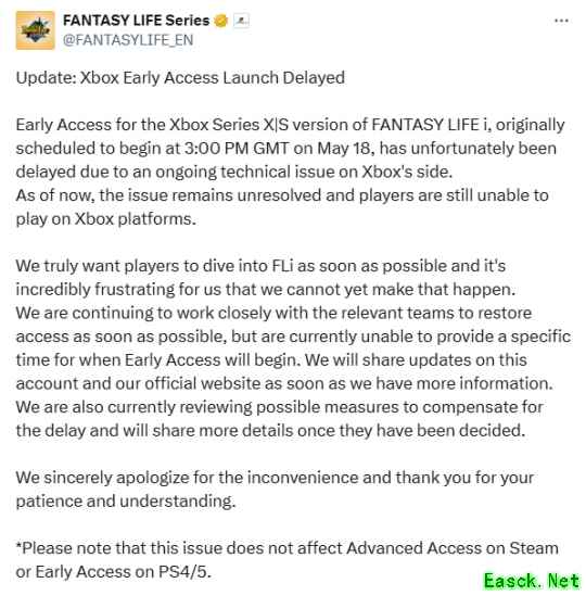 《幻想生活i》Xbox版延期 微软平台技术问题致跳票
