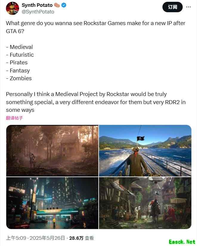 R星未来新作题材热议：中世纪、科幻与海盗受期待