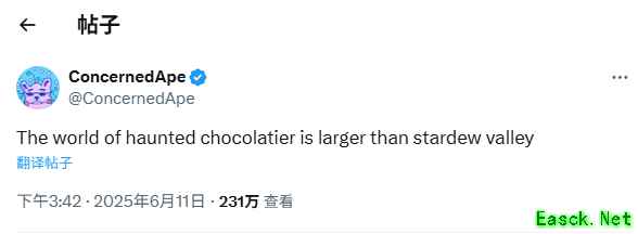 《星露谷之父新作恐怖巧克力工厂体量超前》