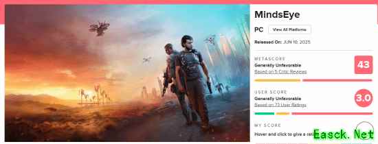 《心之眼》M站媒体均分43：像半成品的山寨《GTA》