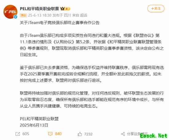 周杰伦名下JTeam俱乐部《和平精英》分部欠薪不发 被联盟取消参赛资格