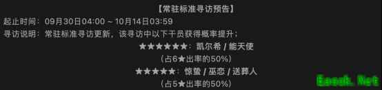 明日方舟：9月下旬常驻卡池更新 凯尔希能天使up
