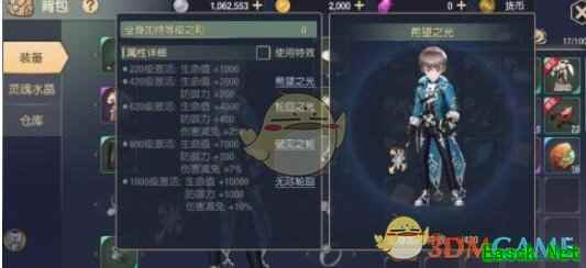《塞尔之光》身上怎么加持光效 各等级加持特效作用