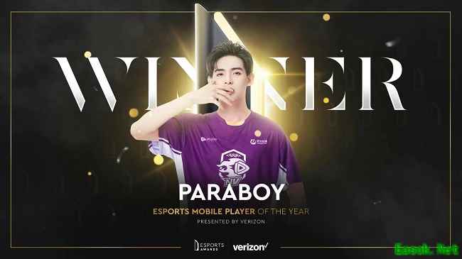 PEL选手Paraboy荣获Esports Awards年度最佳手游选手