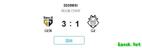GEN战队3:1逆转G2晋级MSI下一轮