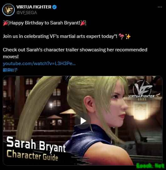 《VR战士》美女角色喜迎生日：来自美国的女格斗家