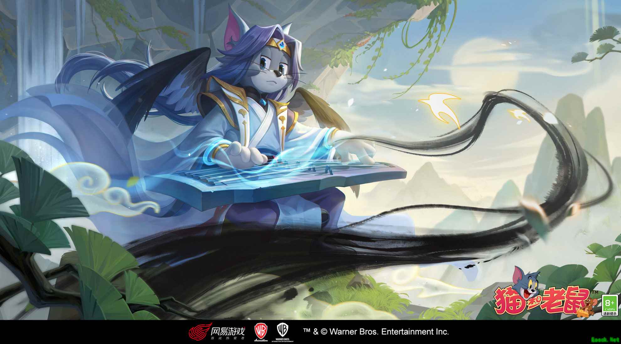 余音绕梁 水墨丹青《猫和老鼠》S级皮肤天使汤姆·水墨江南上架魔法魔镜