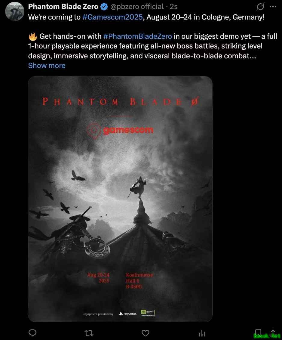 《影之刃零》宣布参展科隆游戏展,与国际大作同台竞技