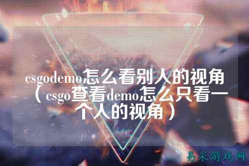 csgodemo怎么看别人的视角（csgo查看demo怎么只看一个人的视角）