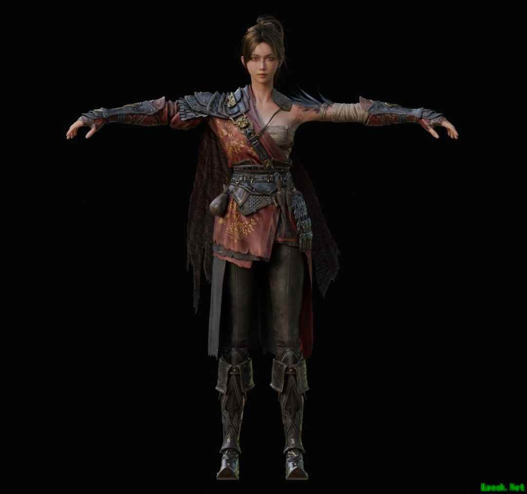 《明末:渊虚之羽》女主3D渲染模型 美艳不可方物