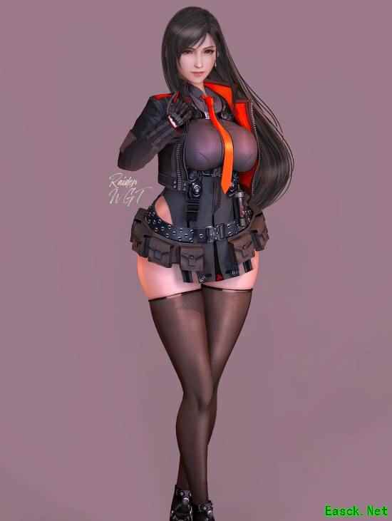 3D区博主晒蒂法全新美图：穿上其他游戏角色的衣服