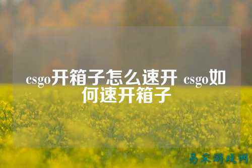 csgo开箱子怎么速开 csgo如何速开箱子